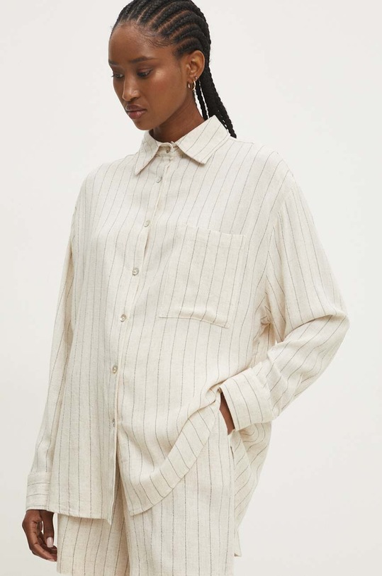 Answear.LAB koszula z lnem klasyczny beżowy 5962.FKK