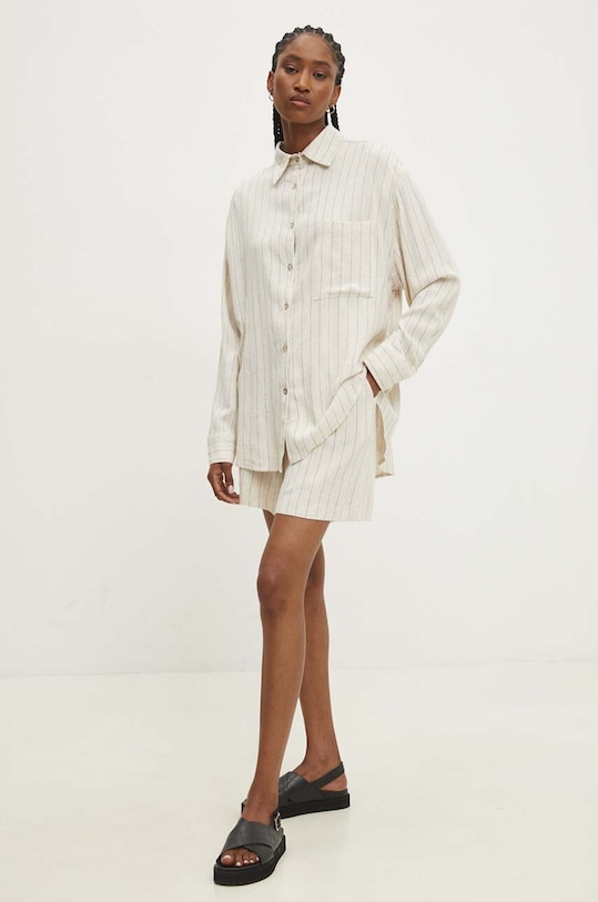 Answear.LAB koszula z lnem 5962.FKK beżowy WZ24