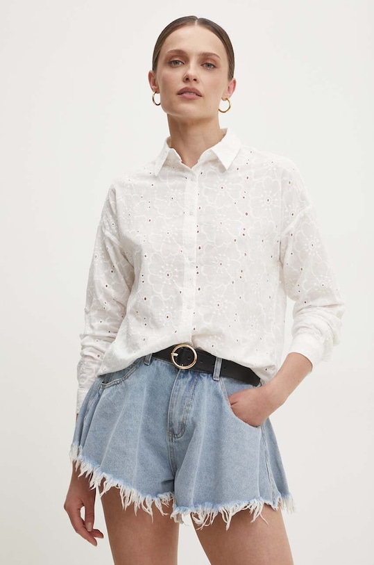 Bavlněná košile Answear.LAB dlouhý bílá SHPKWI.TKK