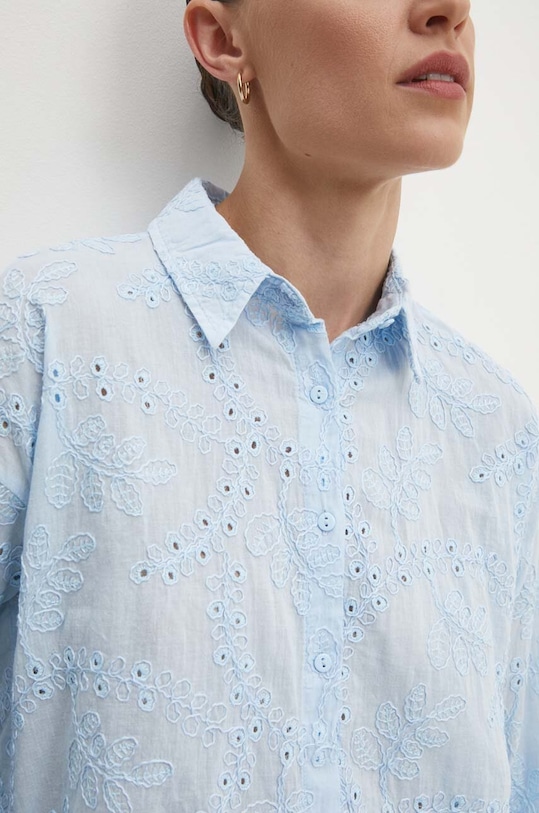 Answear Lab koszula bawełniana bawełna niebieski shpli.TKK