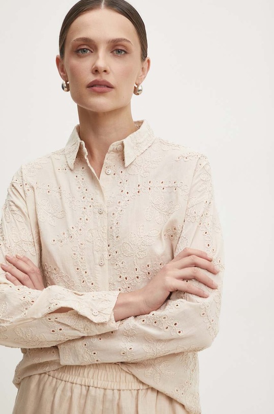 Answear Lab koszula bawełniana bawełna beżowy shpli.TKK