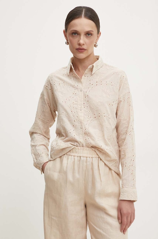 Answear Lab koszula bawełniana beżowy shpli.TKK