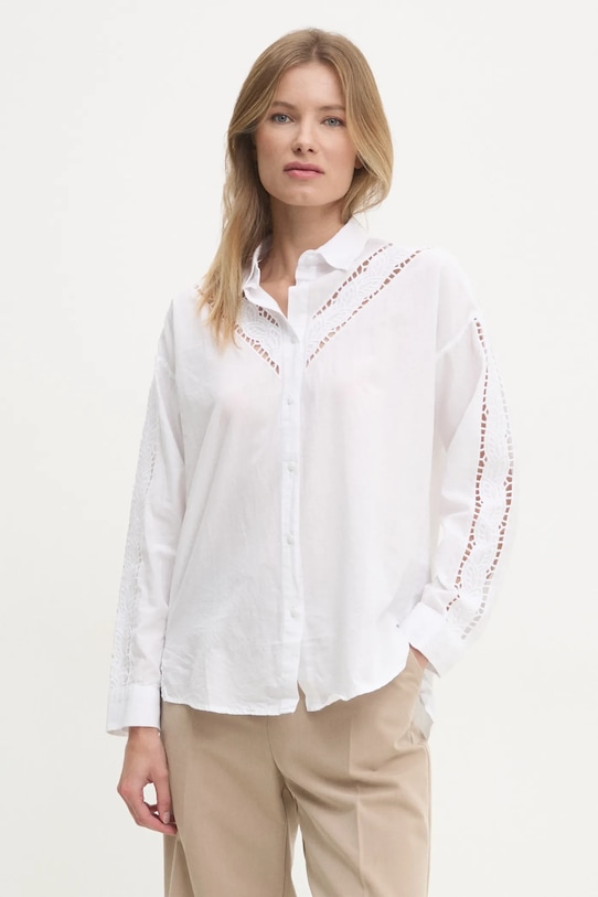 Bavlněná košile Answear.LAB dlouhý bílá shp4.TKK