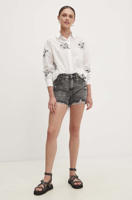 Answear Lab cămașă din bumbac 18418.tjs alb WZ24