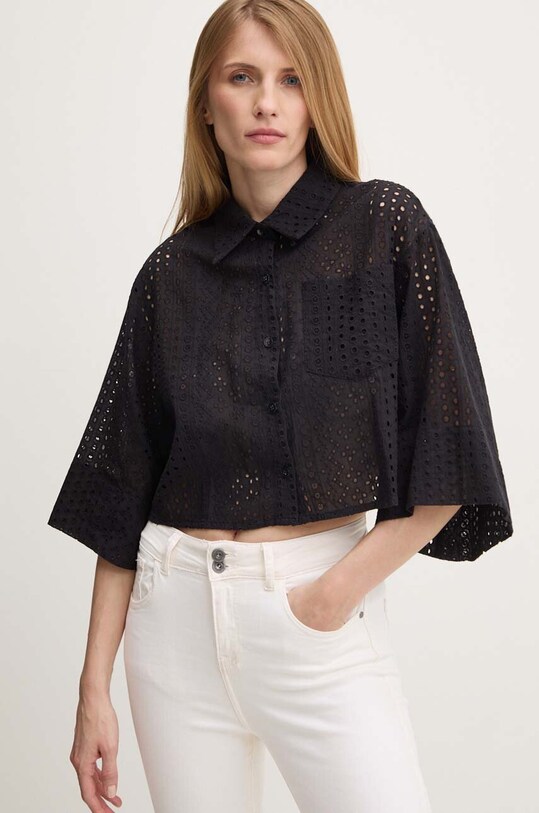 Бавовняна сорочка Answear.LAB casual чорний 14203.ijs