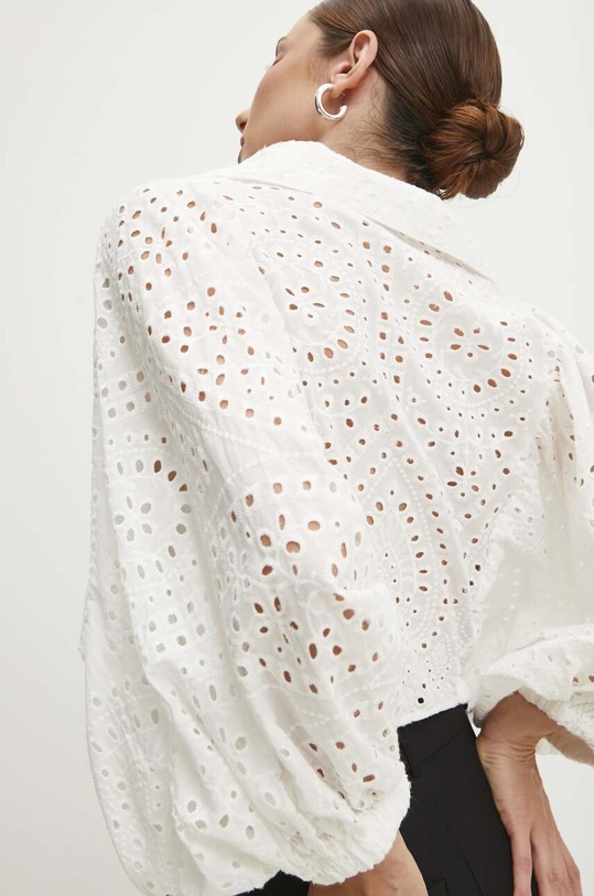 Bavlněná košile Answear.LAB dlouhý bílá 4306.ijs