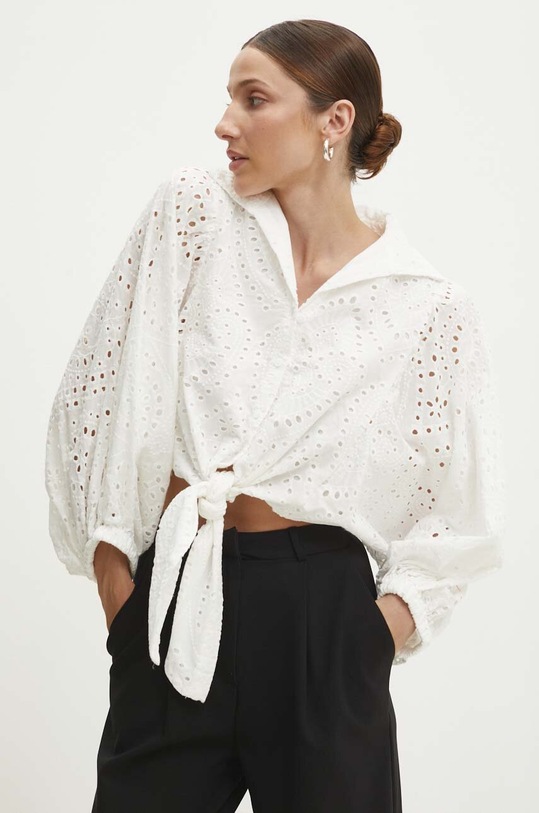 Bavlněná košile Answear.LAB 4306.ijs bílá WZ24