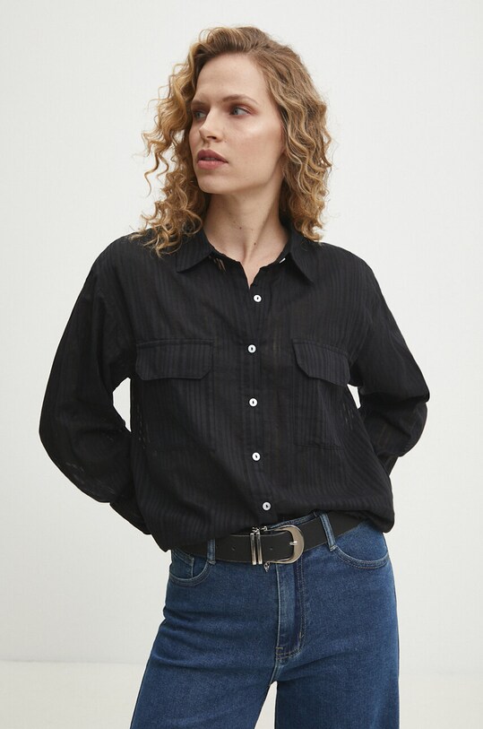 Answear.LAB koszula bawełniana bawełna czarny 3695T.fh