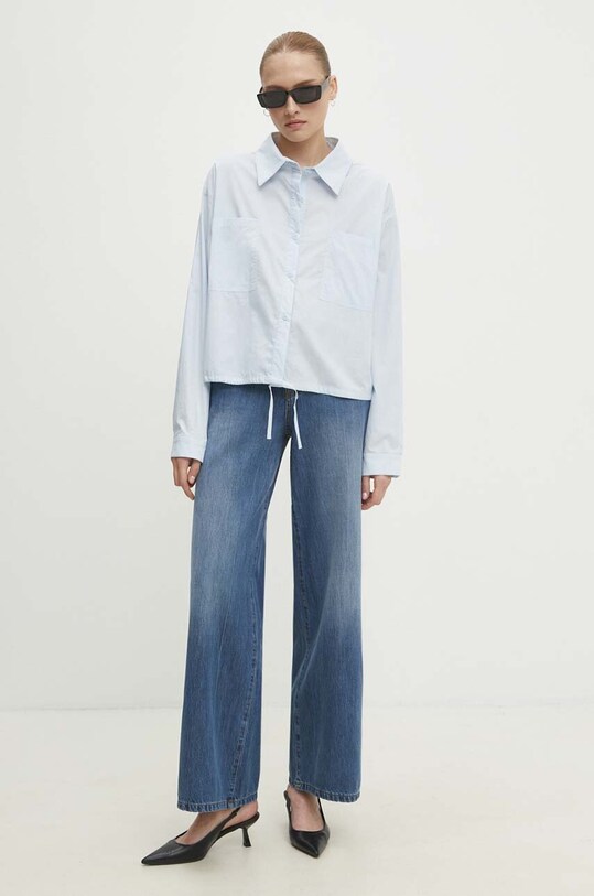 Бавовняна сорочка Answear.LAB 43026A.fh блакитний WZ24