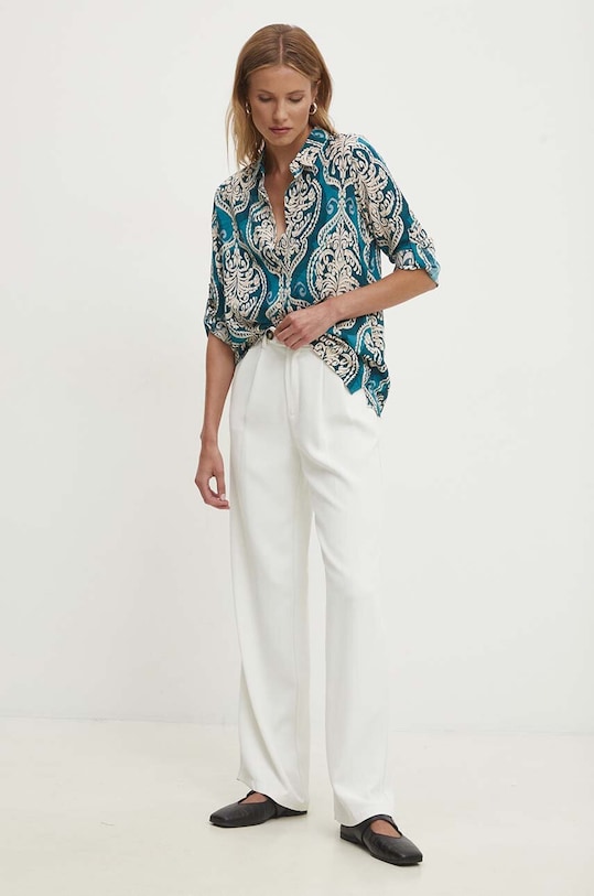 Answear Lab cămașă A080538.hh turcoaz WZ24