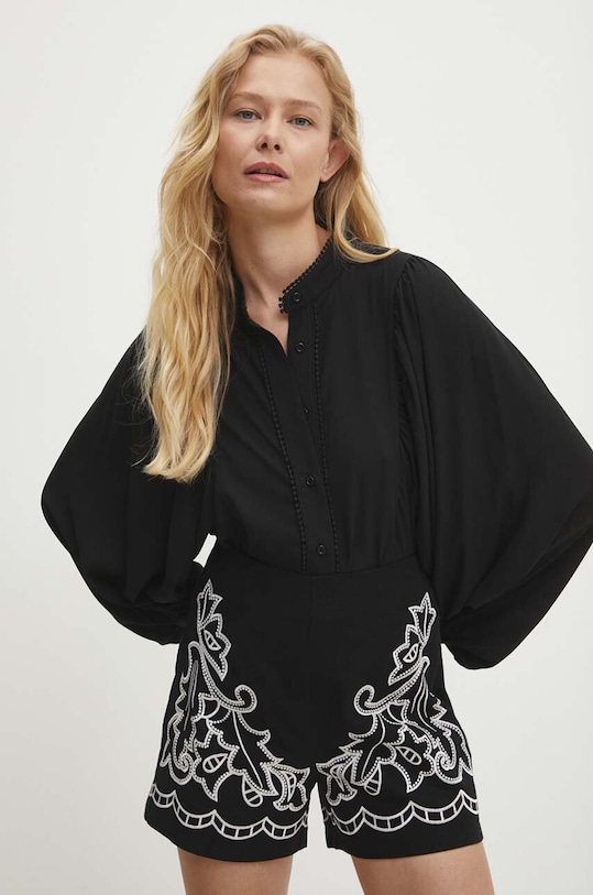 Košile Answear.LAB hladký černá 20272lc.fms