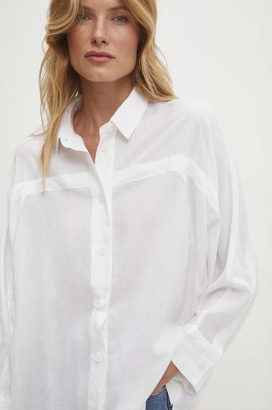 Košile s příměsí lnu Answear.LAB s příměsí lnu bílá 2765.ijs