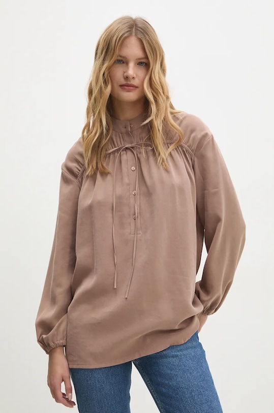 Blúzka Answear.LAB relaxed hnedá sw762175220.ims