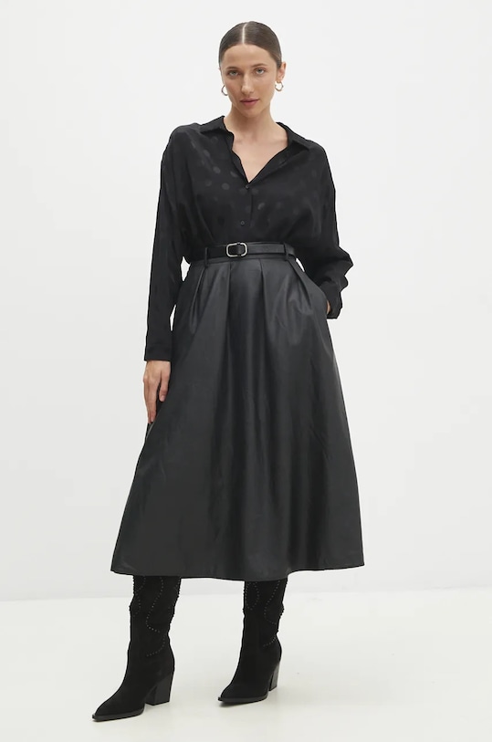 Answear Lab cămașă 6342.tms negru WZ24