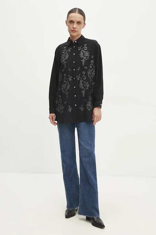 Рубашка Answear.LAB длинный чёрный 33951.tos