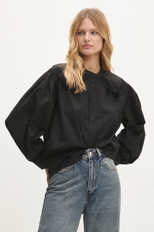 Bavlnená košeľa Answear.LAB jednofarebný čierna 5.tos