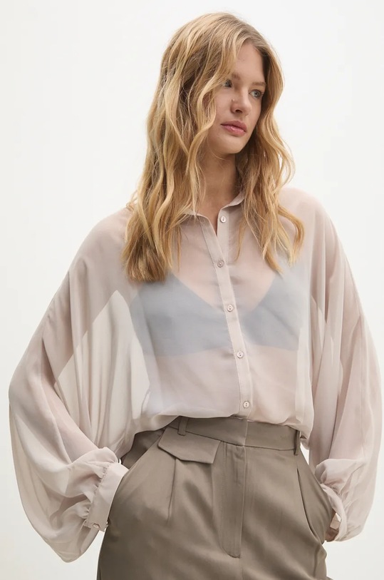 Сорочка Answear Lab casual бежевий sng.lf.tos