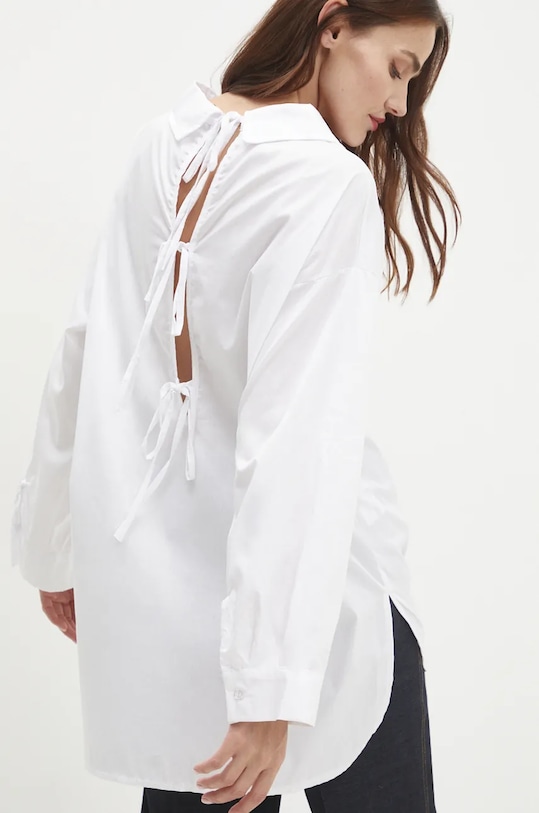 Bavlněná košile Answear.LAB dlouhý bílá g0138.4v.IKK