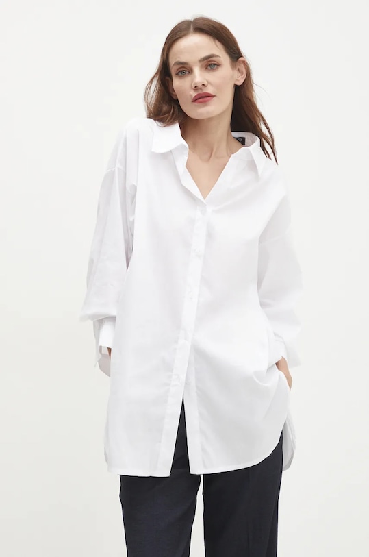Bavlněná košile Answear.LAB g0138.4v.IKK bílá WZ24