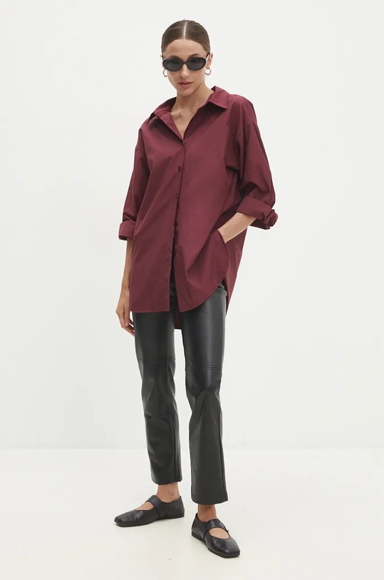Ρούχα Βαμβακερό πουκάμισο Answear.LAB g0138.4v.IKK μπορντό