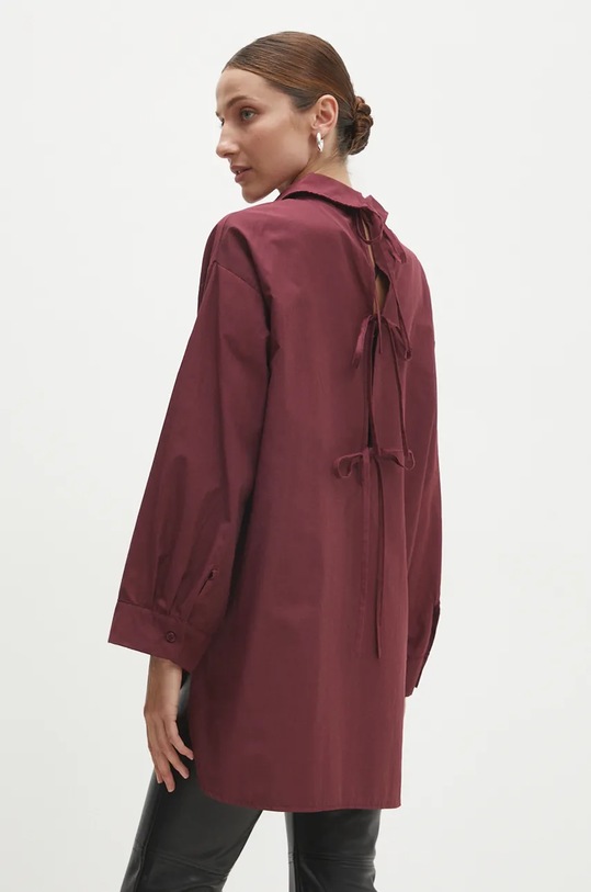 Βαμβακερό πουκάμισο Answear.LAB μακρύ μπορντό g0138.4v.IKK