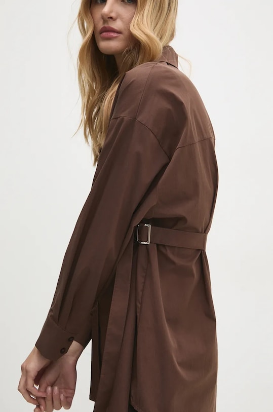 Answear Lab cămașă lung maro LD1421.hos