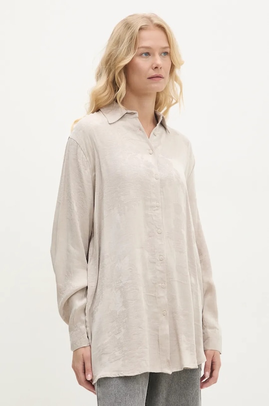 Answear Lab cămașă lung bej 34132.tos