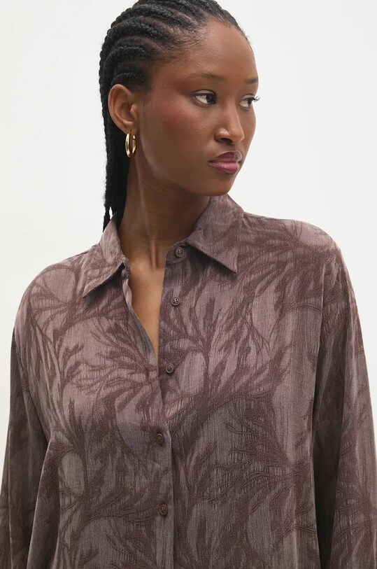 Answear Lab cămașă maro 34150.tos