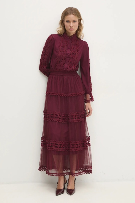 Košulja Answear.LAB 8086.ilk bordo WZ24