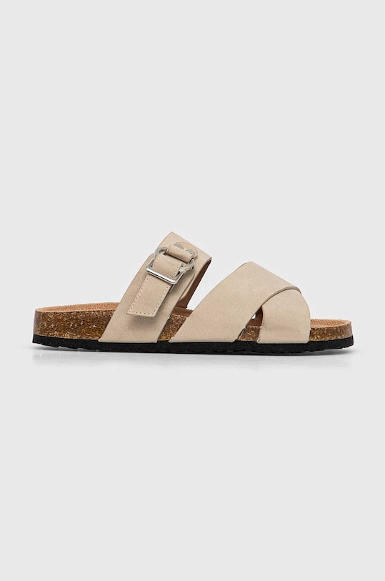 Answear Lab papuci imitatie de piele intoarsa bej CD312.hh