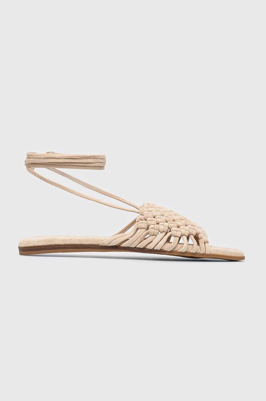 Answear Lab sandale imitatie de piele intoarsa bej YZ19240.hh