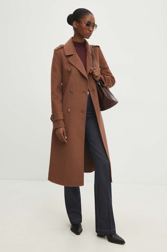 Μάλλινο παλτό Answear.LAB 3012.FH καφέ WZ24