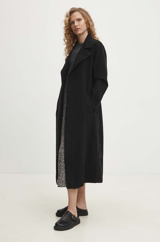 Rifľový kabát Answear.LAB čierna 65332..TMS