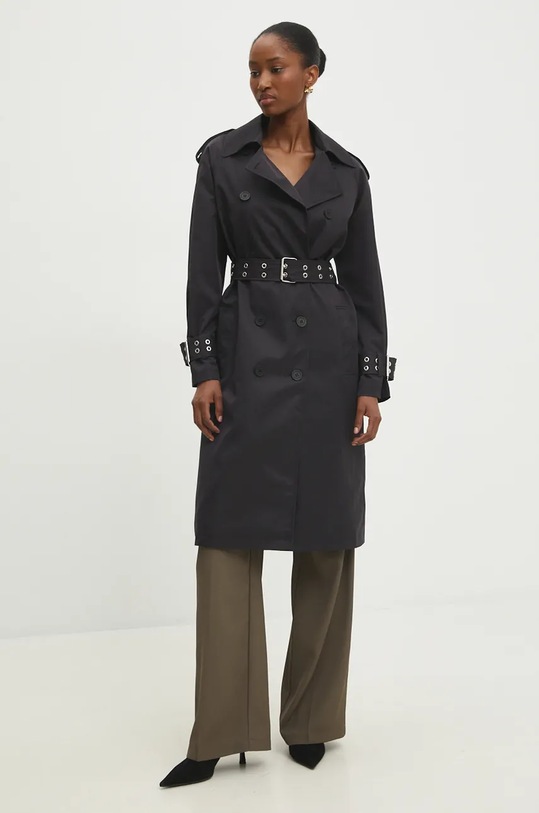 Trenčkot Answear.LAB 8645.frlk čierna WZ24