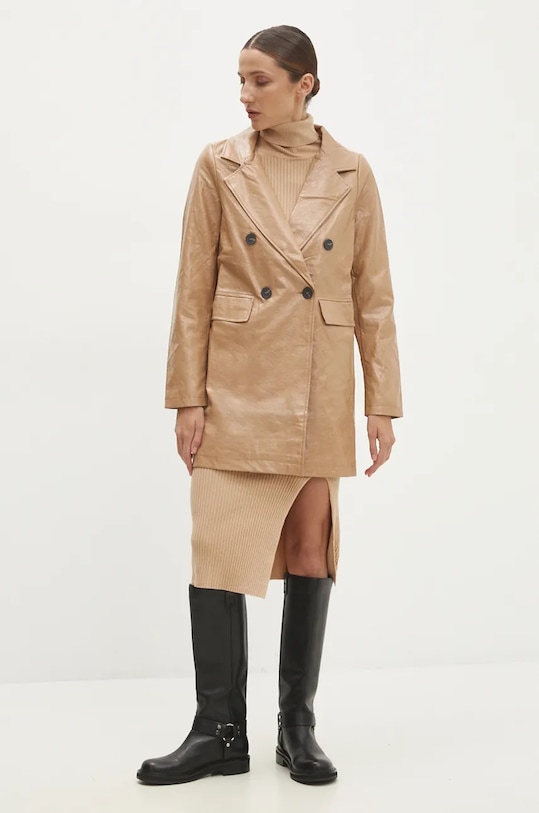 Answear.LAB płaszcz 3443.flk beżowy WZ24