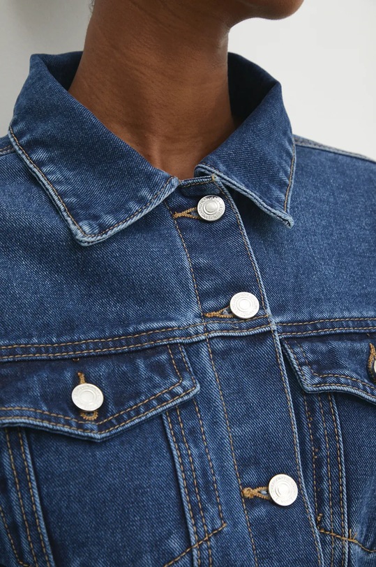 Answear Lab płaszcz jeansowy v783.fos granatowy