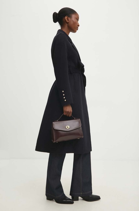 Vlněný kabát Answear.LAB 3017.fos námořnická modř WZ24