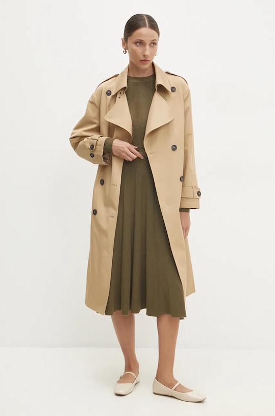 Answear Lab palton cu captuseala bej 21153.fms