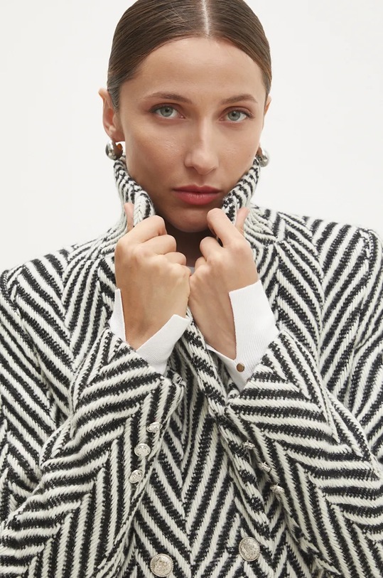 Μάλλινο παλτό Answear.LAB λευκό 2347.d.fos