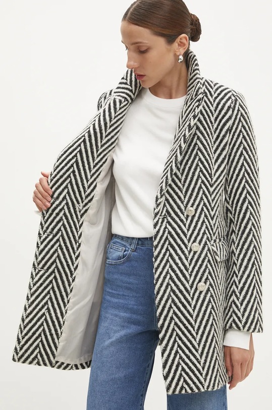 Μάλλινο παλτό Answear.LAB 2347.d.fos λευκό