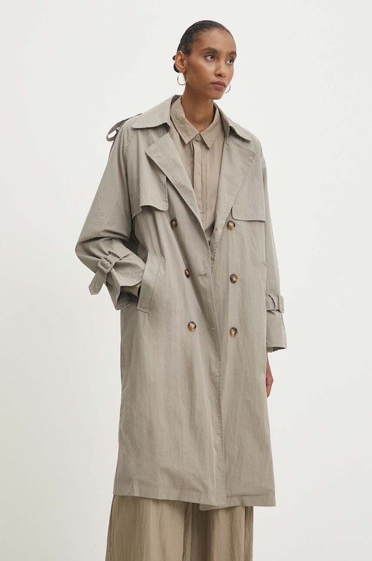 Trench kabát Answear.LAB bez kapuce zelená 8405110.hms