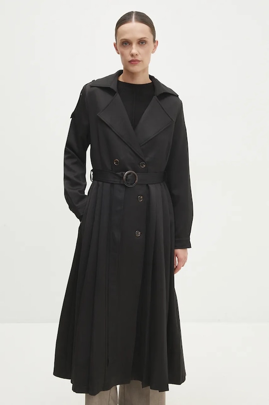 Kabát Answear.LAB dvojradové čierna 21338nv.FKK