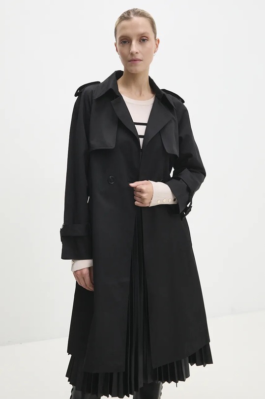 Trenčkot Answear.LAB dvojradové čierna b9302.IKK