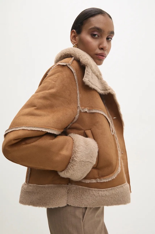 Answear.LAB płaszcz 5058.ios brązowy