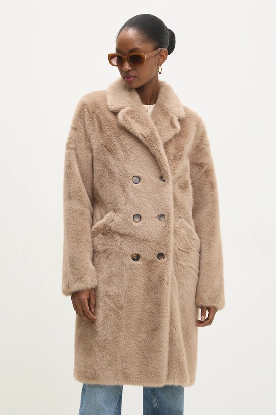 Answear.LAB płaszcz bez kaptura beżowy NA3066.FLK