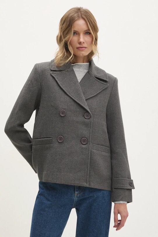 Answear Lab palton cu captuseala gri 2598.ILK