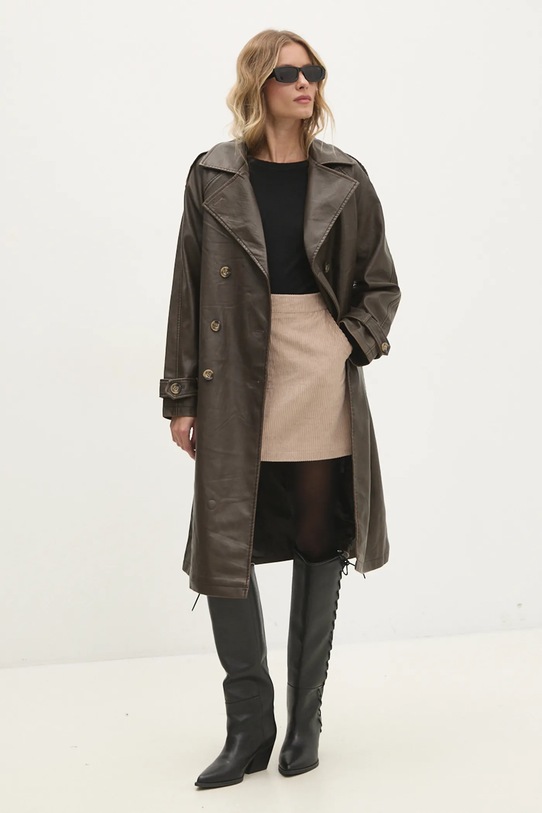 Trenčkot Answear.LAB 14619.ilk hnedá WZ24