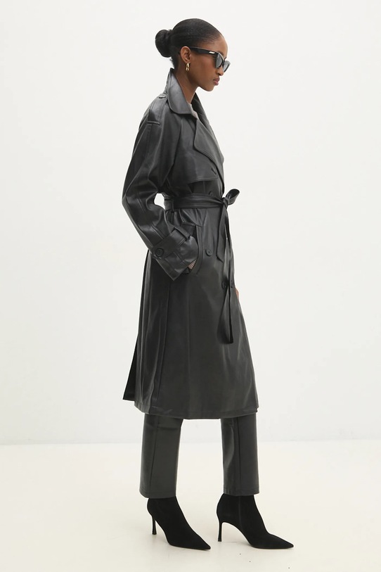 Kabát Answear.LAB oversize čierna b9656.ilk