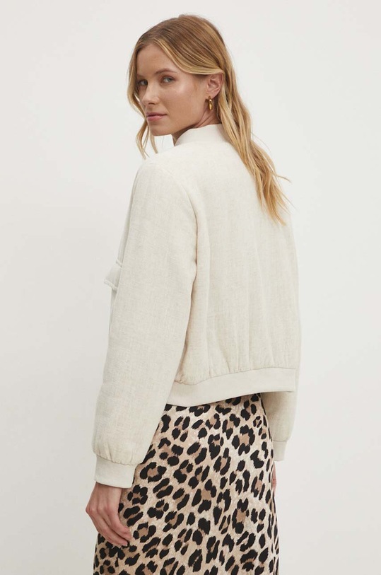 Odzież Answear Lab kurtka bomber z domieszką lnu 6198.HWK beżowy