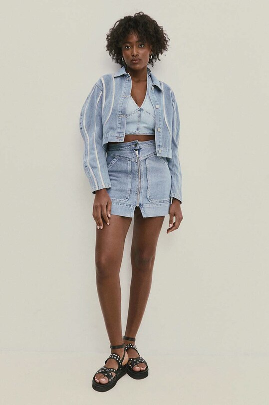 Answear.LAB kurtka jeansowa d30535.iw niebieski WZ24